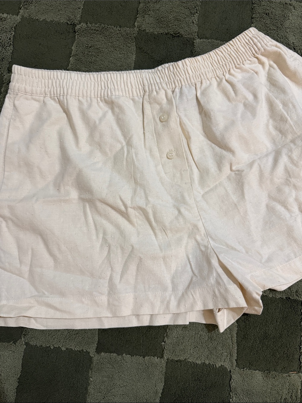 #85 H&M Natural Cream Elastic Waist Shorts